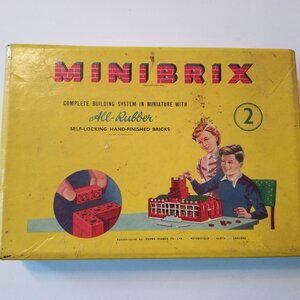 Rare 1950's VINTAGE MINIBRIX Series # 2 Rubber Block Building Set